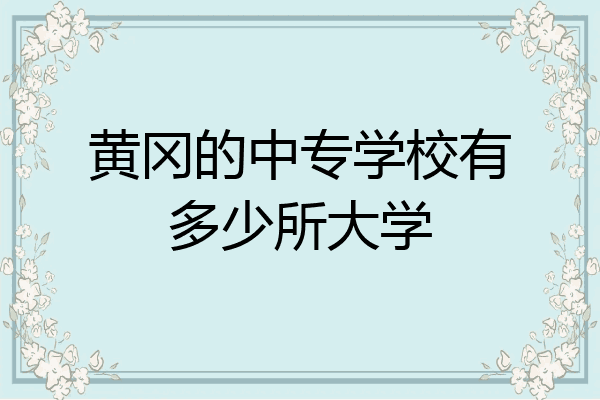 黄冈的中专学校有多少所大学