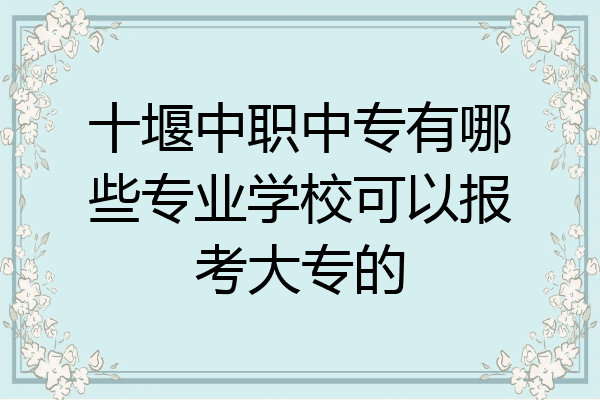 十堰中职中专有哪些专业学校可以报考大专的