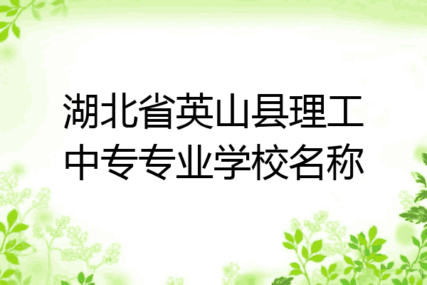 湖北省英山县理工中专专业学校名称