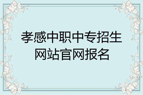 孝感中职中专招生网站官网报名