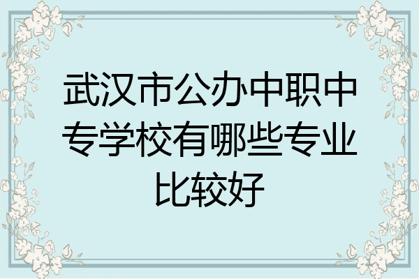 武汉市公办中职中专学校有哪些专业比较好