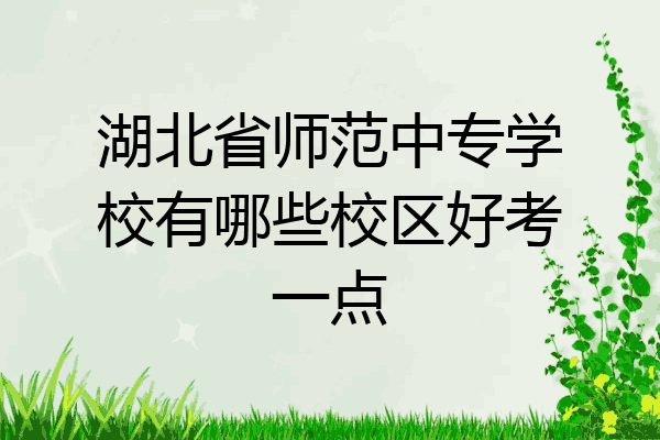 湖北省师范中专学校有哪些校区好考一点