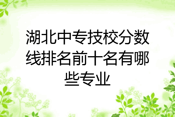 湖北中专技校分数线排名前十名有哪些专业