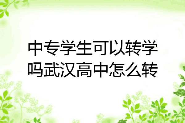 中专学生可以转学吗武汉高中怎么转