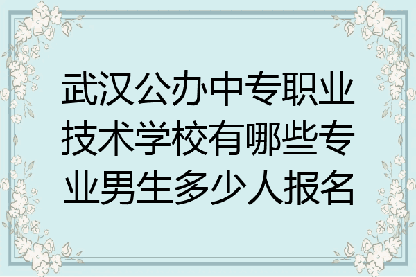 武汉公办中专职业技术学校有哪些专业男生多少人报名
