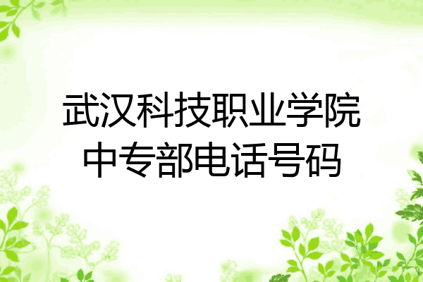武汉科技职业学院中专部电话号码