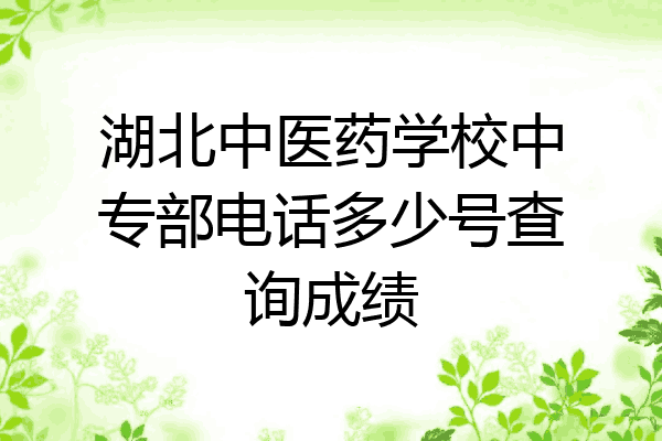 湖北中医药学校中专部电话多少号查询成绩