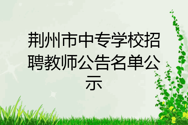 荆州市中专学校招聘教师公告名单公示