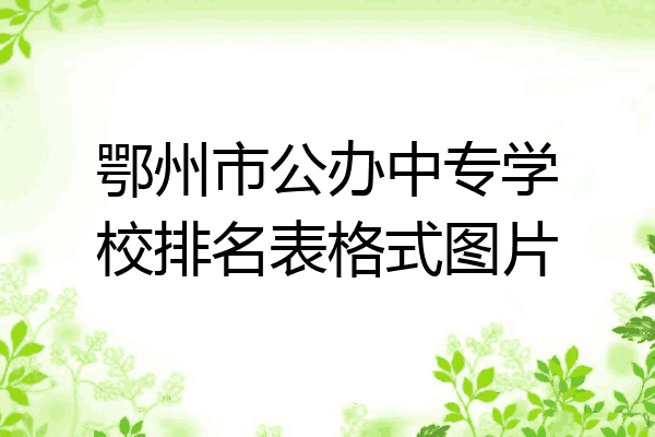 鄂州市公办中专学校排名表格式图片