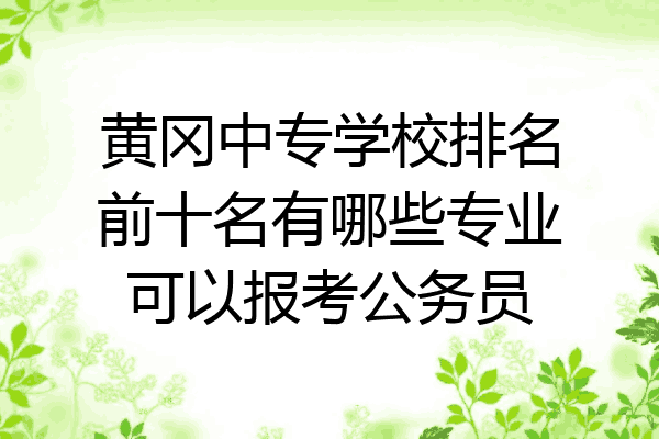 黄冈中专学校排名前十名有哪些专业可以报考公务员