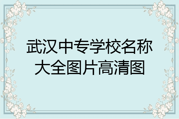 武汉中专学校名称大全图片高清图