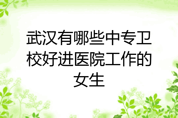 武汉有哪些中专卫校好进医院工作的女生