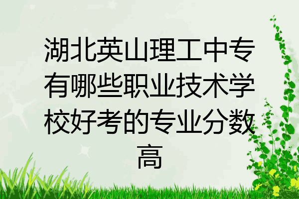 湖北英山理工中专有哪些职业技术学校好考的专业分数高