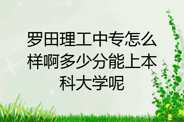 罗田理工中专怎么样啊多少分能上本科大学呢