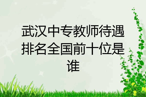 武汉中专教师待遇排名全国前十位是谁