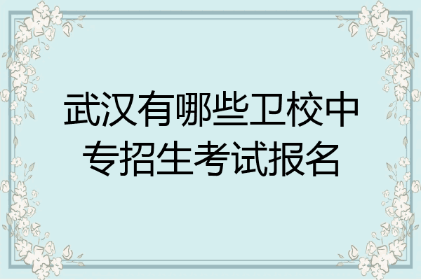 武汉有哪些卫校中专招生考试报名