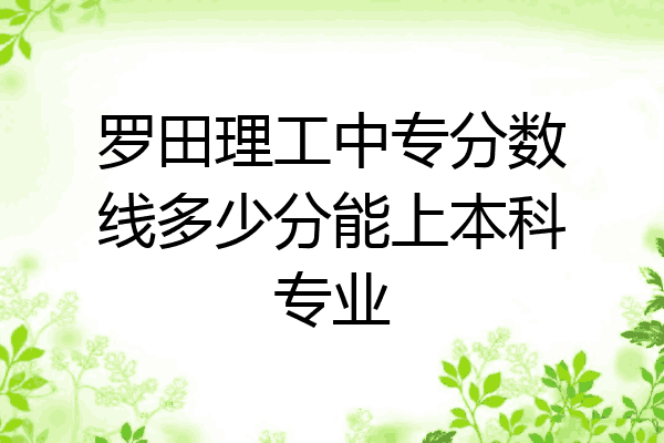 罗田理工中专分数线多少分能上本科专业