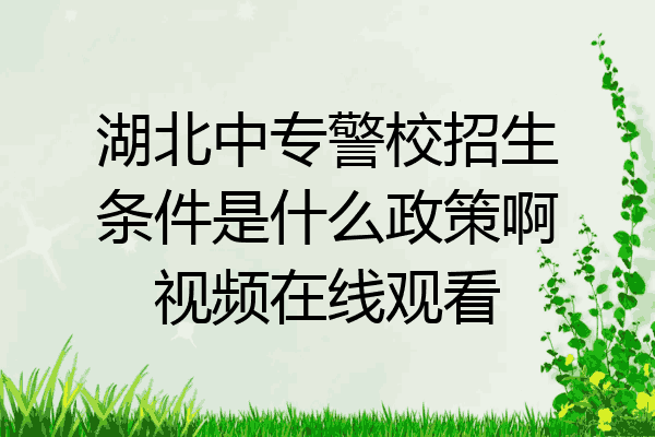 湖北中专警校招生条件是什么政策啊视频在线观看
