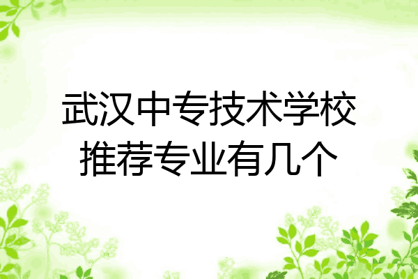 武汉中专技术学校推荐专业有几个