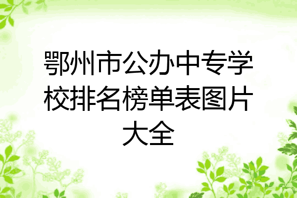 鄂州市公办中专学校排名榜单表图片大全