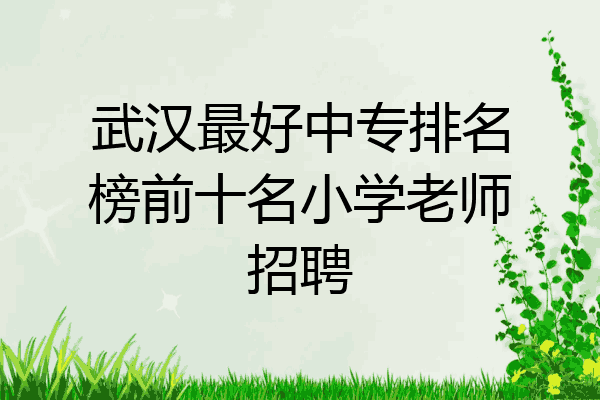 武汉最好中专排名榜前十名小学老师招聘