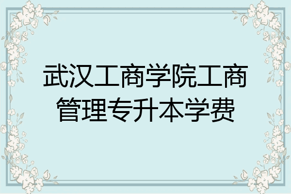 武汉工商学院工商管理专升本学费