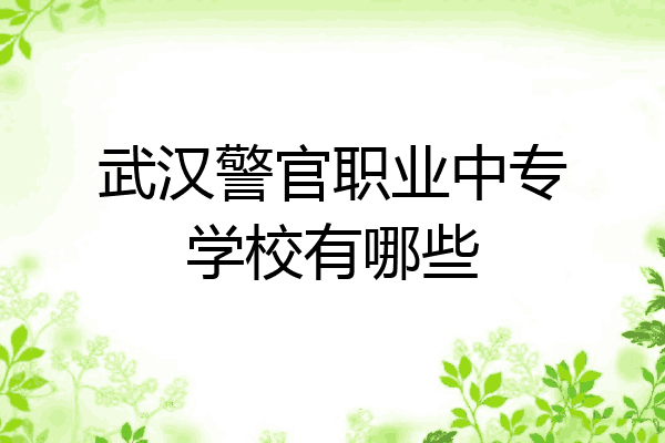 武汉警官职业中专学校有哪些