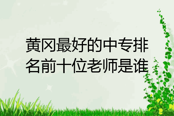 黄冈最好的中专排名前十位老师是谁