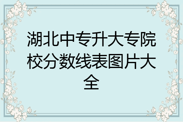 湖北中专升大专院校分数线表图片大全