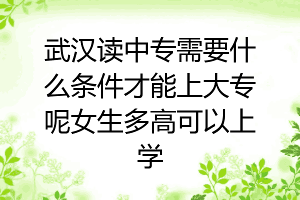 武汉读中专需要什么条件才能上大专呢女生多高可以上学