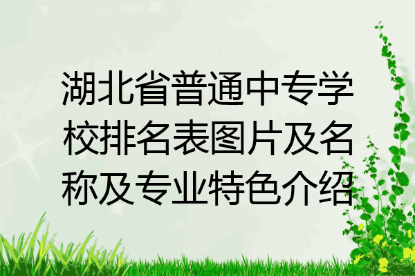 湖北省普通中专学校排名表图片及名称及专业特色介绍