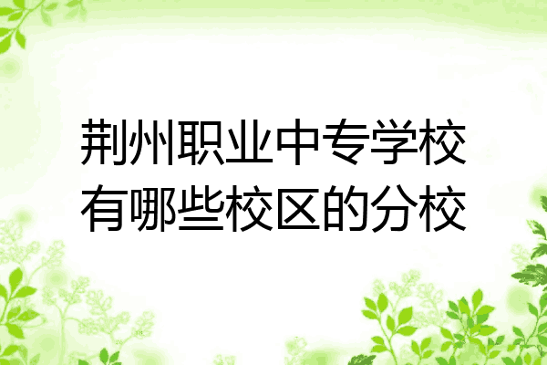 荆州职业中专学校有哪些校区的分校