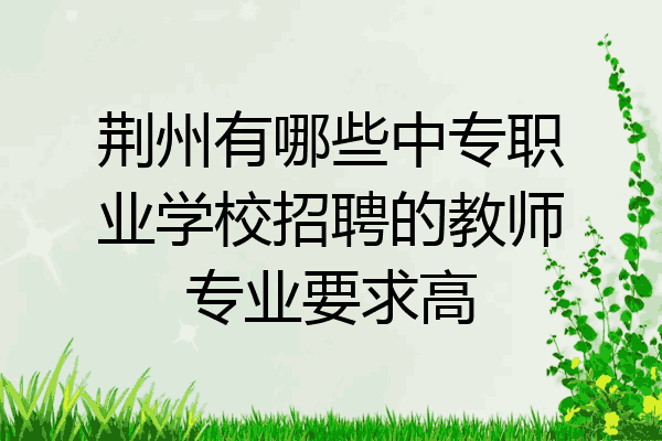 荆州有哪些中专职业学校招聘的教师专业要求高