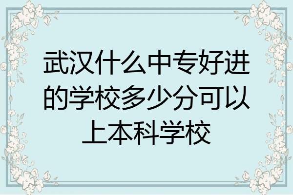 武汉什么中专好进的学校多少分可以上本科学校