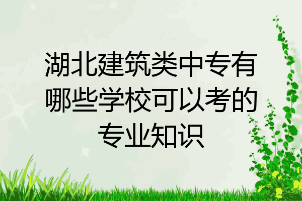 湖北建筑类中专有哪些学校可以考的专业知识