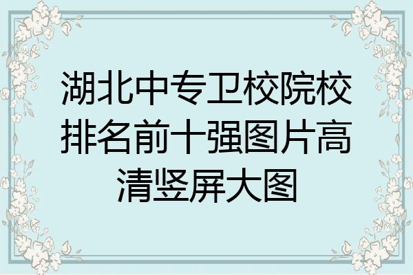 湖北中专卫校院校排名前十强图片高清竖屏大图