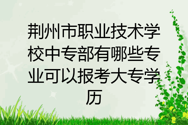 荆州市职业技术学校中专部有哪些专业可以报考大专学历