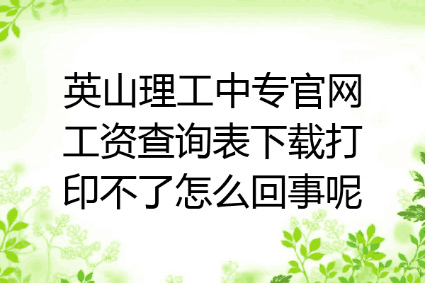 英山理工中专官网工资查询表下载打印不了怎么回事呢