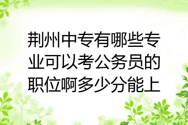 荆州中专有哪些专业可以考公务员的职位啊多少分能上