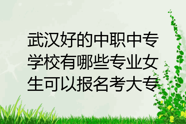 武汉好的中职中专学校有哪些专业女生可以报名考大专