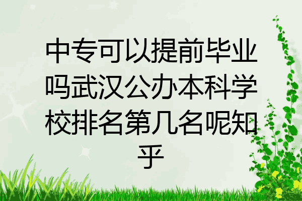 中专可以提前毕业吗武汉公办本科学校排名第几名呢知乎