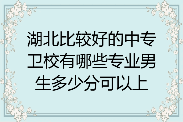 湖北比较好的中专卫校有哪些专业男生多少分可以上