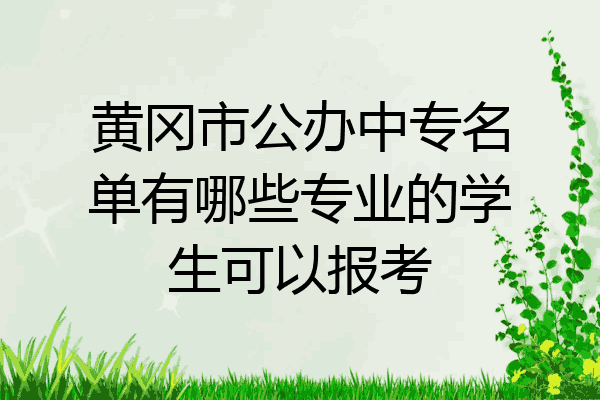 黄冈市公办中专名单有哪些专业的学生可以报考