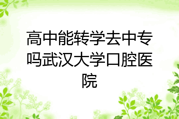 高中能转学去中专吗武汉大学口腔医院