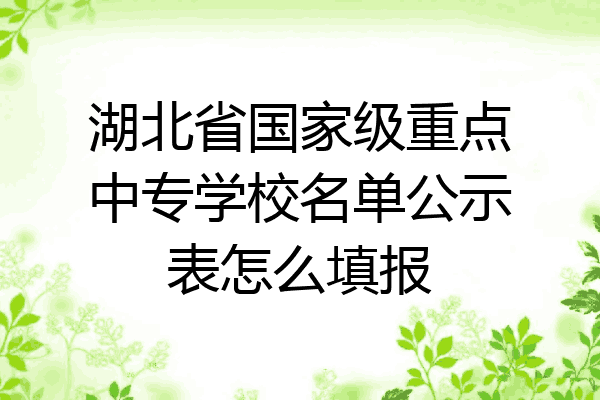 湖北省国家级重点中专学校名单公示表怎么填报