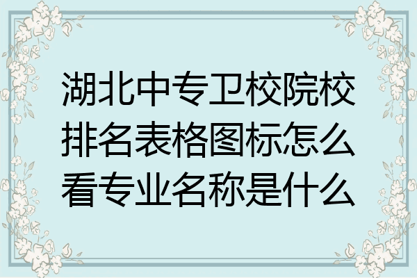 湖北中专卫校院校排名表格图标怎么看专业名称是什么