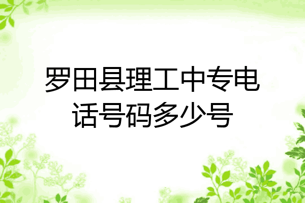 罗田县理工中专电话号码多少号