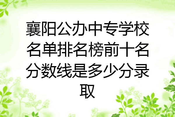 襄阳公办中专学校名单排名榜前十名分数线是多少分录取
