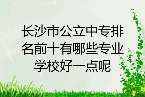 长沙市公立中专排名前十有哪些专业学校好一点呢