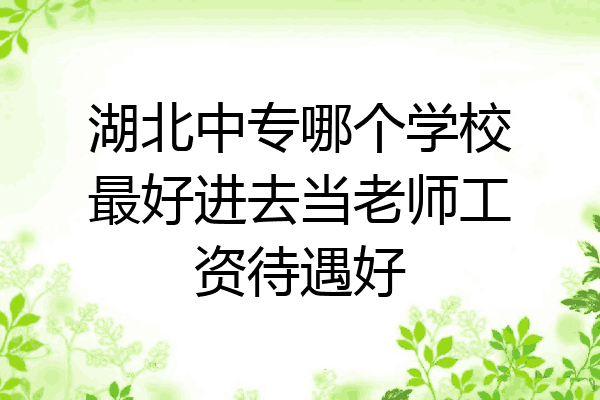 湖北中专哪个学校最好进去当老师工资待遇好